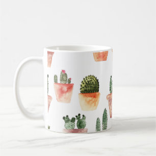 Caneca De Café Padrão de Cactus Propulso Verde