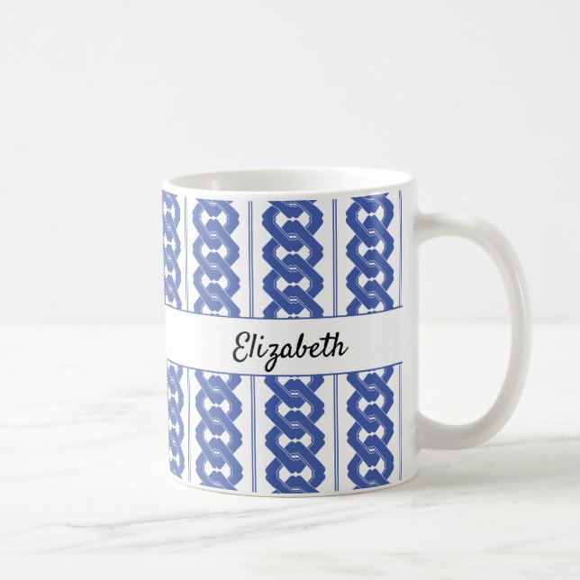Caneca De Café Padrão de Cadeia Asiática Tradicional com Nome (Direita)