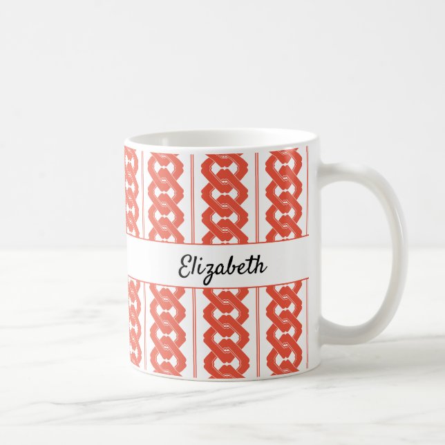 Caneca De Café Padrão de Cadeia Tradicional Asiática com Nome (Direita)