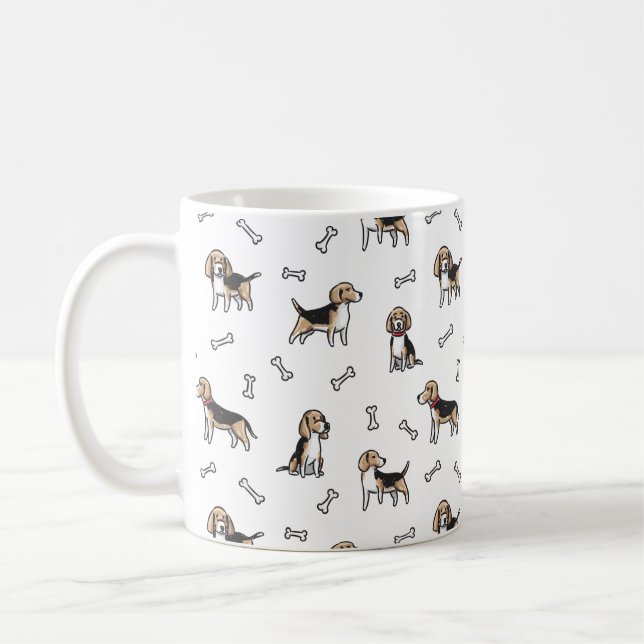Caneca De Café Padrão de cães bichos (Esquerda)