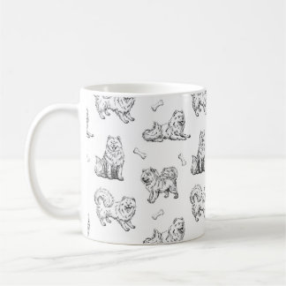 Caneca De Café Padrão de cães samoiados