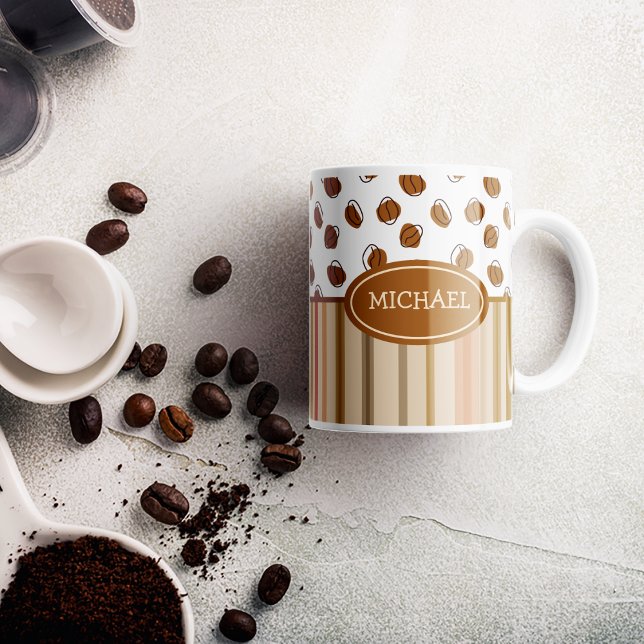 Caneca De Café Padrão de café de feijão personalizado Mug de café (
)