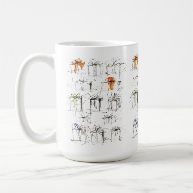 Caneca De Café Padrão de caixas de presente de abstrato (Esquerda)