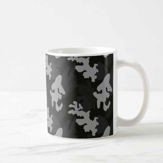 Caneca De Café Padrão de Camuflagem Preta (Direita)