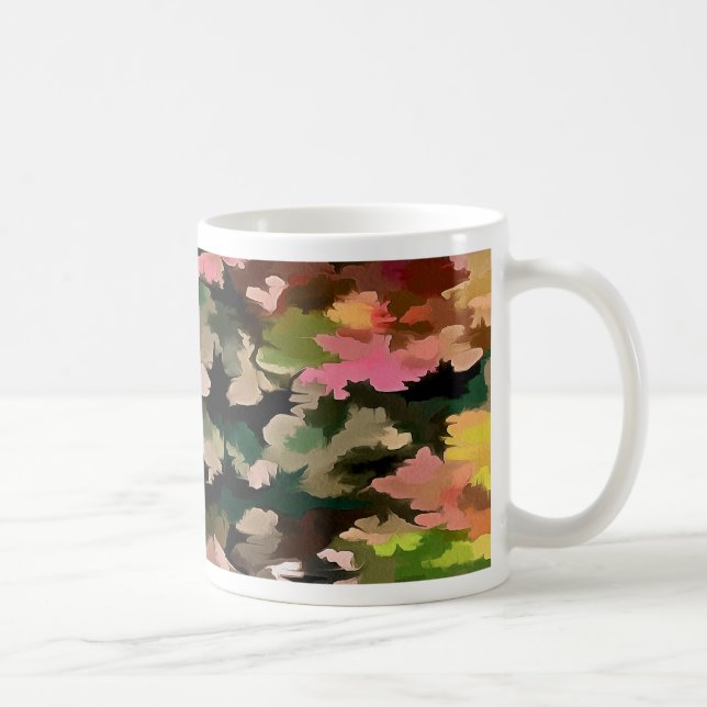 Caneca De Café Padrão de Camuflagem Tons Outonais (Direita)