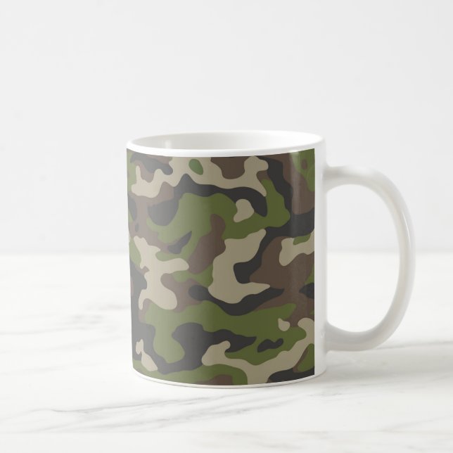 Caneca De Café Padrão de Camuflagem Verde (Direita)