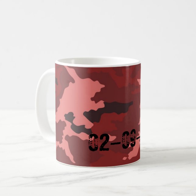 Caneca De Café Padrão de camuflagem vermelha (Frente Esquerda)