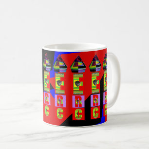 Caneca De Café Padrão de Caneta alfabética aleatória