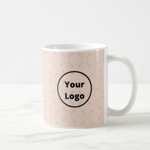 Caneca De Café Padrão de caneta marrom do logotipo personalizado