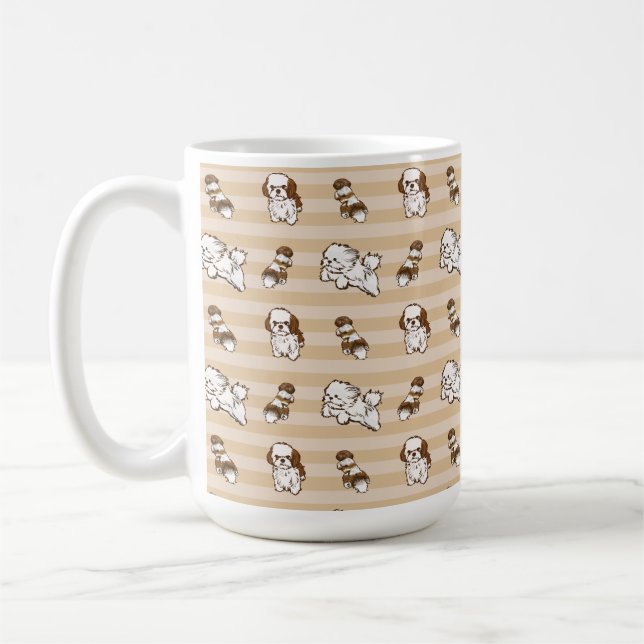 Caneca De Café padrão de cão shih tzu (Esquerda)