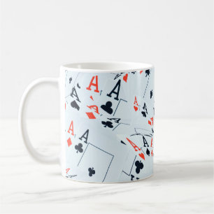 Caneca De Café Padrão de cartas de pôquer Quad Aces,