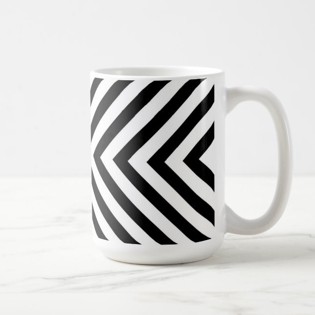 Caneca De Café Padrão de Chevron Abstrato moderno (Direita)