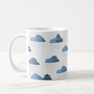 Caneca De Café Padrão de chuva. Ilustração de vintagem repetida c