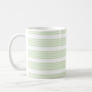 Caneca De Café Padrão de cinco faixas verde-claro e branco