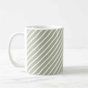 Caneca De Café Padrão de cinco faixas verde-oliva e branco
