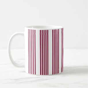 Caneca De Café Padrão de cinco faixas vermelho e branco borromado