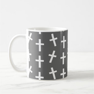 Caneca De Café Padrão de cinzas cruzadas de Jesus Cristão