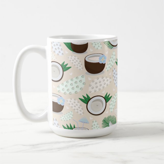 Caneca De Café Padrão de coco colorido (Esquerda)