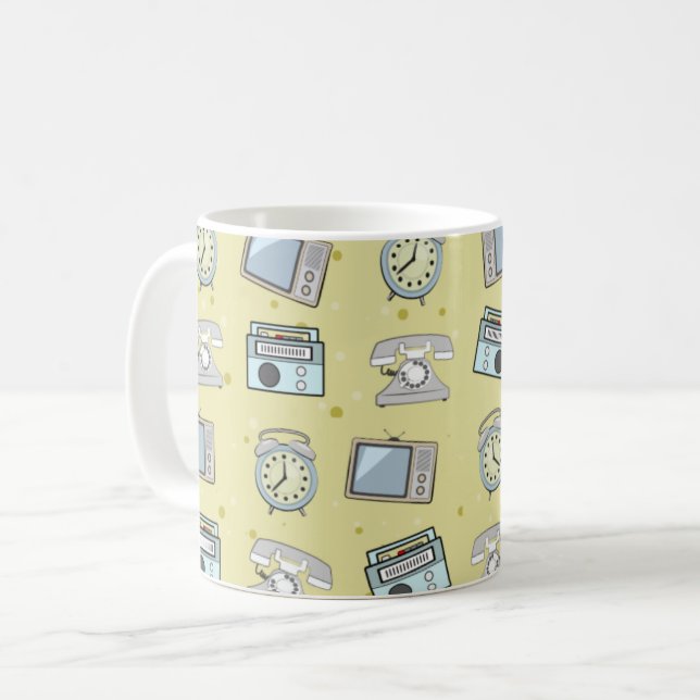 Caneca De Café Padrão de Coisas Antigas (Frente Esquerda)