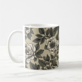 Caneca De Café Padrão de colheita floral de Alpenrose