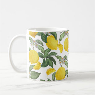 Caneca De Café Padrão de colheita perfeita de limão. Fruta trop
