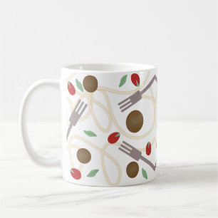 Caneca De Café Padrão de comida de Espaguete e Almôndegas Legal