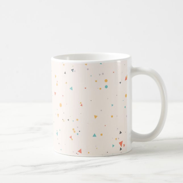 Caneca De Café Padrão de Confetti de Pontos e Triângulo (Direita)