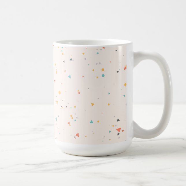 Caneca De Café Padrão de Confetti de Pontos e Triângulo (Direita)