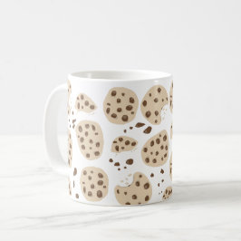Caneca De Café Padrão de Cookies Chip de Chocolate
