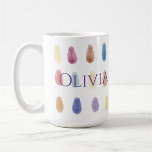 Caneca De Café Padrão de Cor Contemporânea de Quedas de Arte Mole