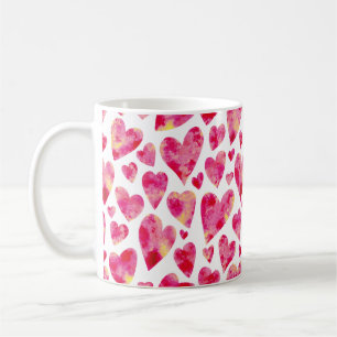 Caneca De Café Padrão de coração de amor rosa