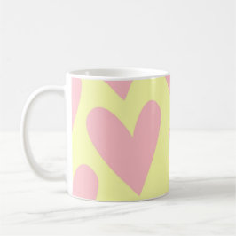 Caneca De Café Padrão de Coração Simples, Cor-de-Rosa Amarelo, Y2