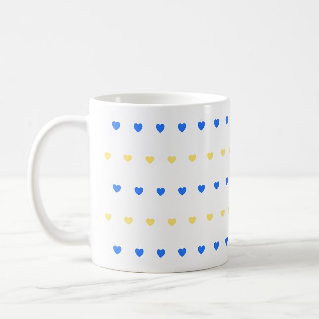 Caneca De Café Padrão de Corações (Esquerda)