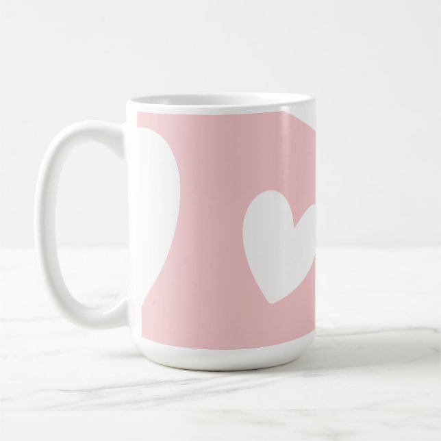 Caneca De Café padrão de corações contínuos (Esquerda)