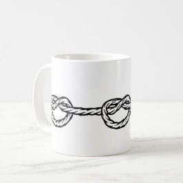 Caneca De Café Padrão de corda amarrada preta e branca
