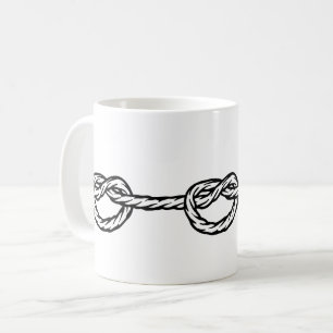 Caneca De Café Padrão de corda amarrada preto e branco