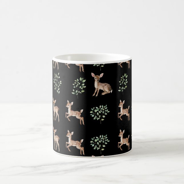 Caneca De Café Padrão de Cores Aquecidas e Folhas (Centro)