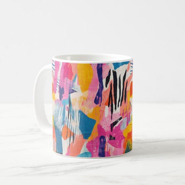 Caneca De Café Padrão de cores vivas (Frente Esquerda)