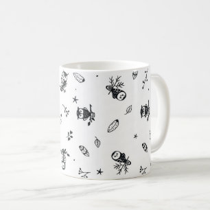 Caneca De Café Padrão de Coruja da Floresta Caprichosa