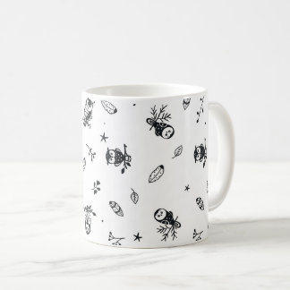 Caneca De Café Padrão de Coruja da Floresta Caprichosa