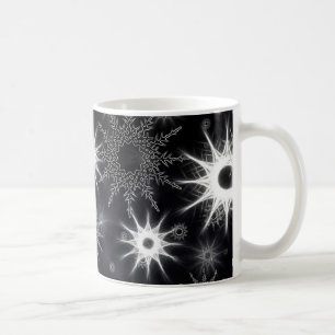 Caneca De Café Padrão de Cristal de Gelo em Preto