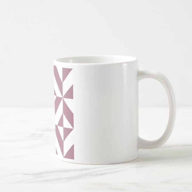 Caneca De Café Padrão de Cubo de Deco Geométrico de Plum (Direita)