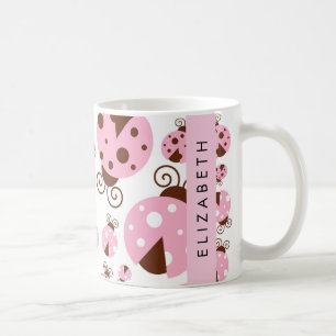 Caneca De Café Padrão De Damybugs, Damybugs Rosa, Seu Nome