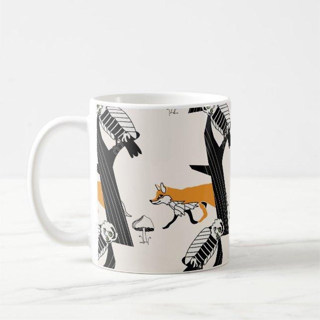 Caneca De Café Padrão de descontinuidade desenhado à mão com rapo (Esquerda)