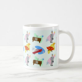 Caneca De Café Padrão de desenho animado divertido dos anos sesse
