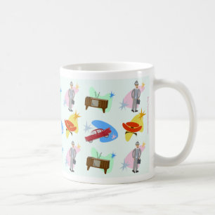 Caneca De Café Padrão de desenho animado divertido dos anos sesse