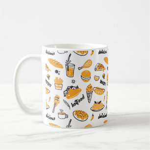 Caneca De Café Padrão de desenho desenhado desenhado na mão da Co