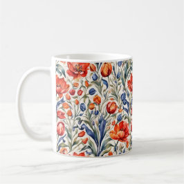 Caneca De Café Padrão de Design Tulip Bloomers WC