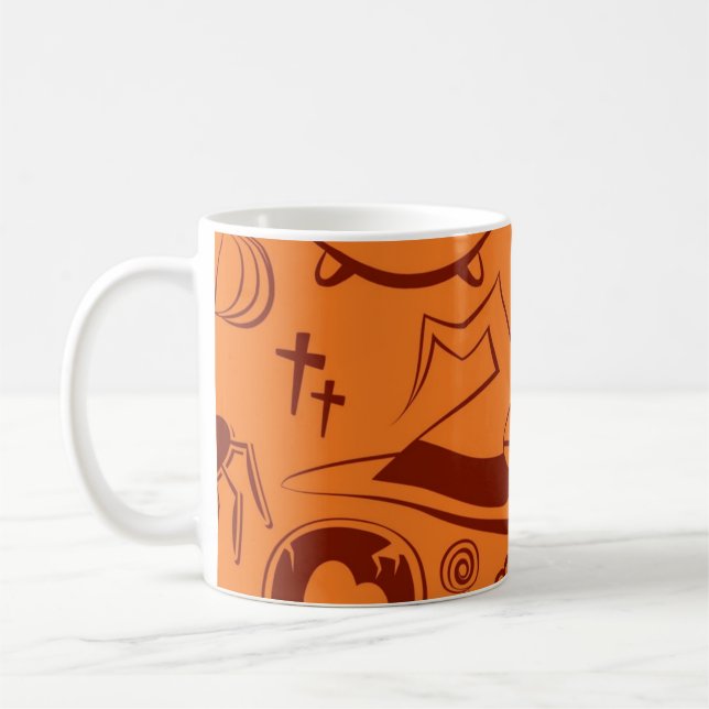 Caneca De Café Padrão de Dia das Bruxas (Esquerda)