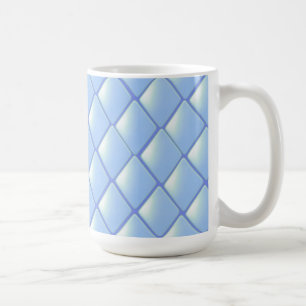 Caneca De Café Padrão de Diamante Cortado Azul